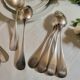 10 silver plated metal table spoons