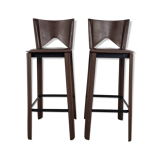 Brazilian leather bar stools, 1980s