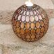Ball pendant light in orange and enameled glass from the 70s