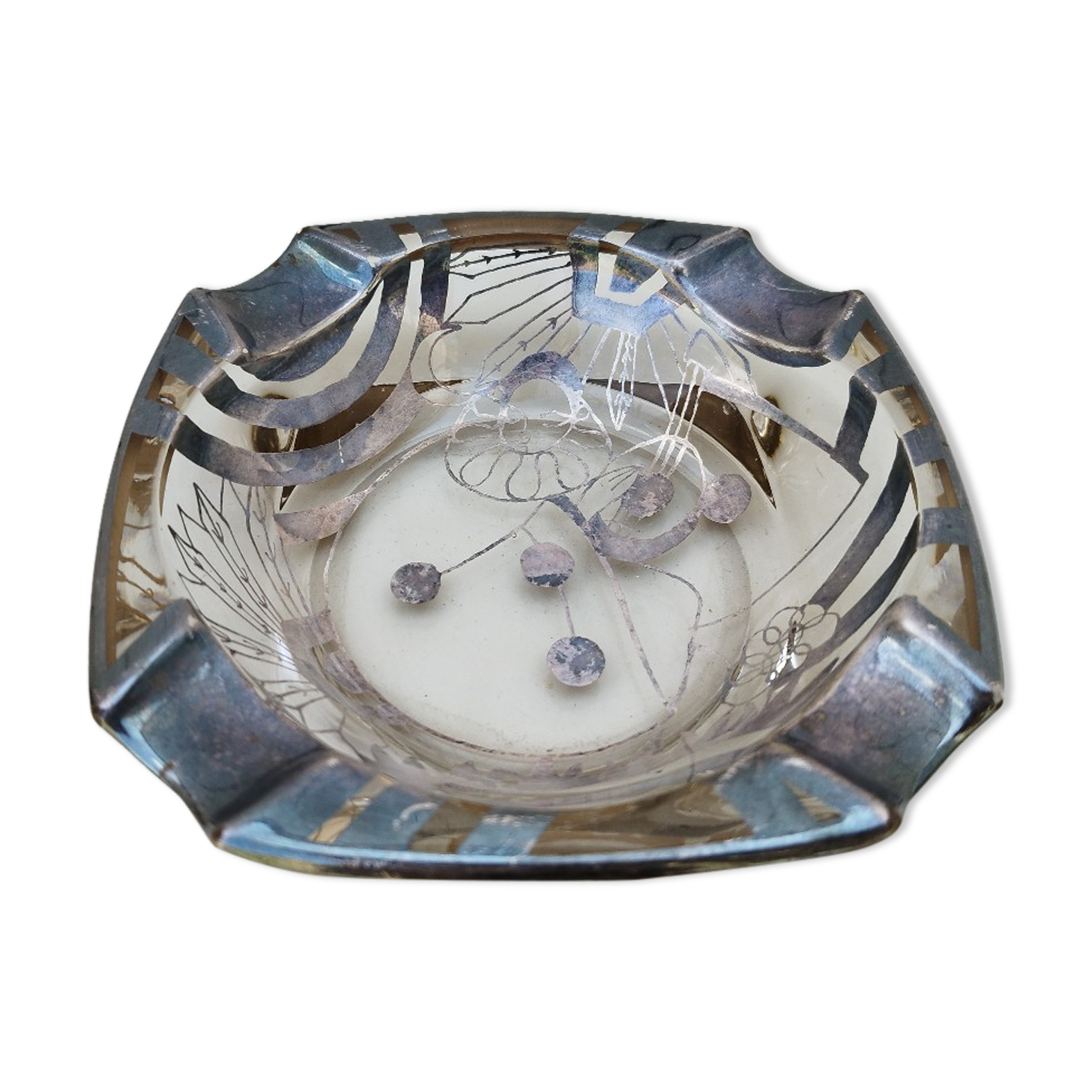 Ashtray art deco pierrot silver vintage