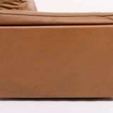 Fauteuils club italiens modernes en cuir cognac