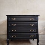 Revamped vintage black chest of drawers