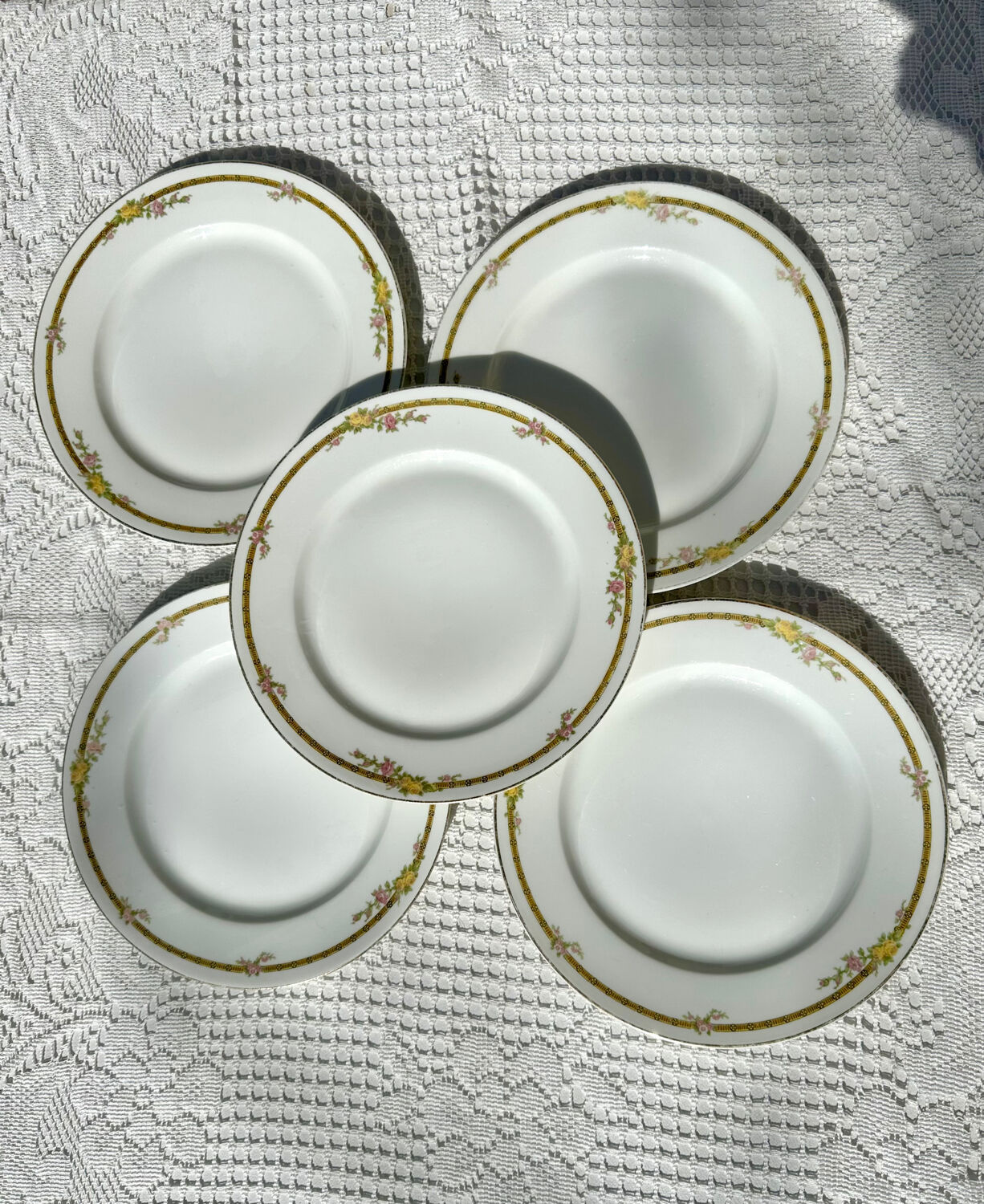 5 assiettes à dessert en porcelaine de Limoges - Raynaud & Co