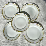 5 assiettes à dessert en porcelaine de Limoges - Raynaud & Co
