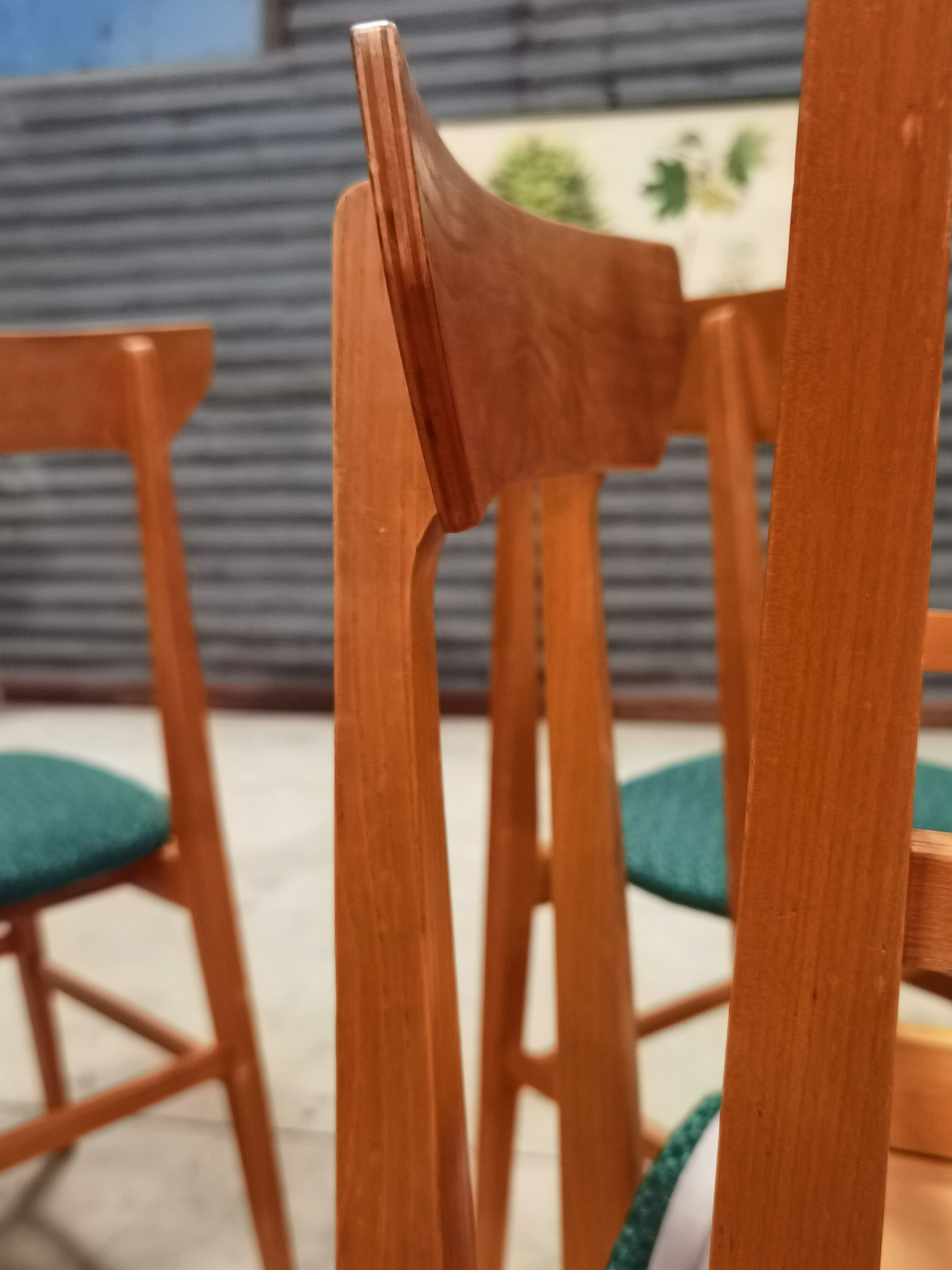 Set of 4 Chairs Drevotex Emerald Green