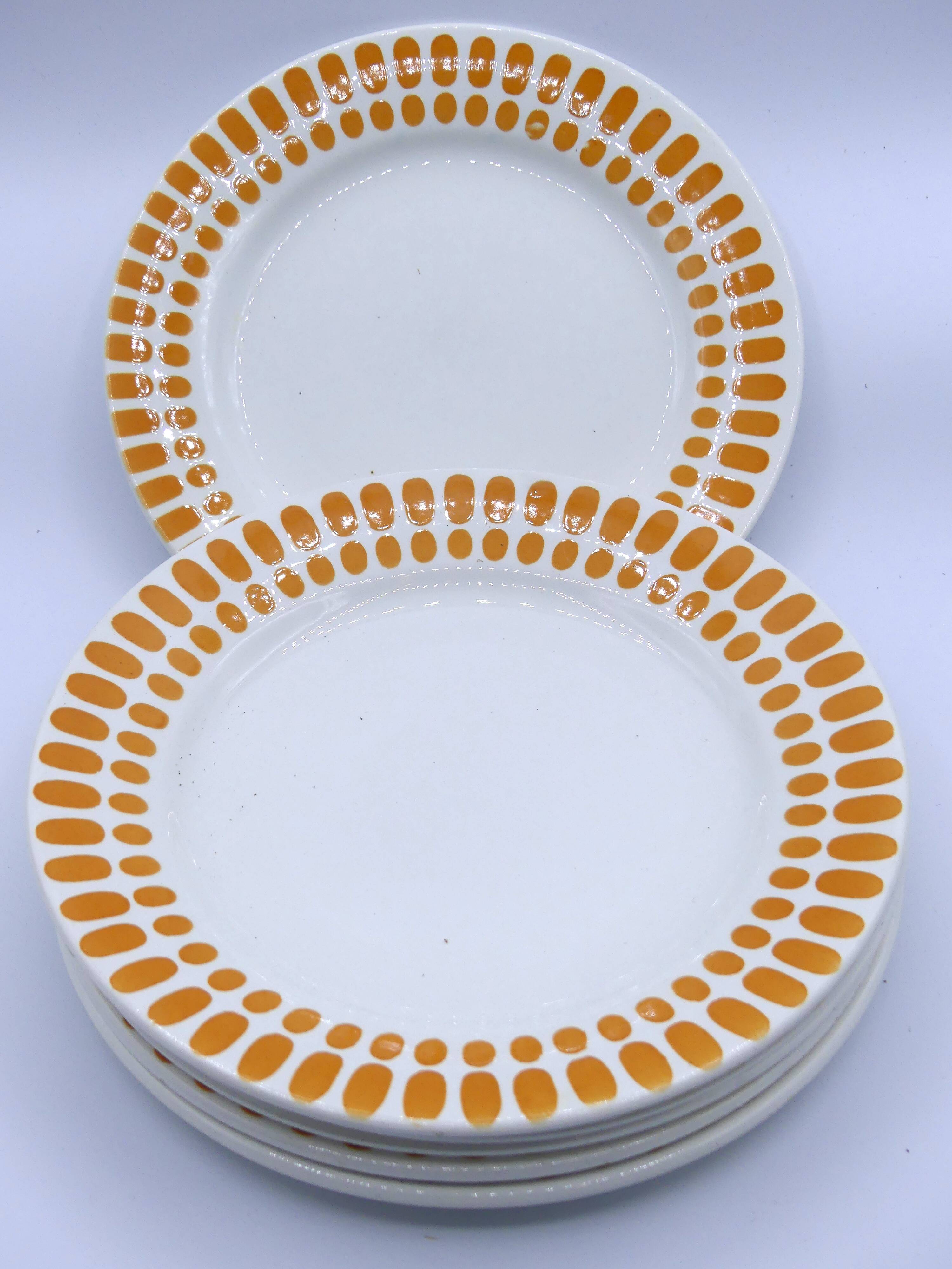 6 Sarreguemines Tartan dessert plates