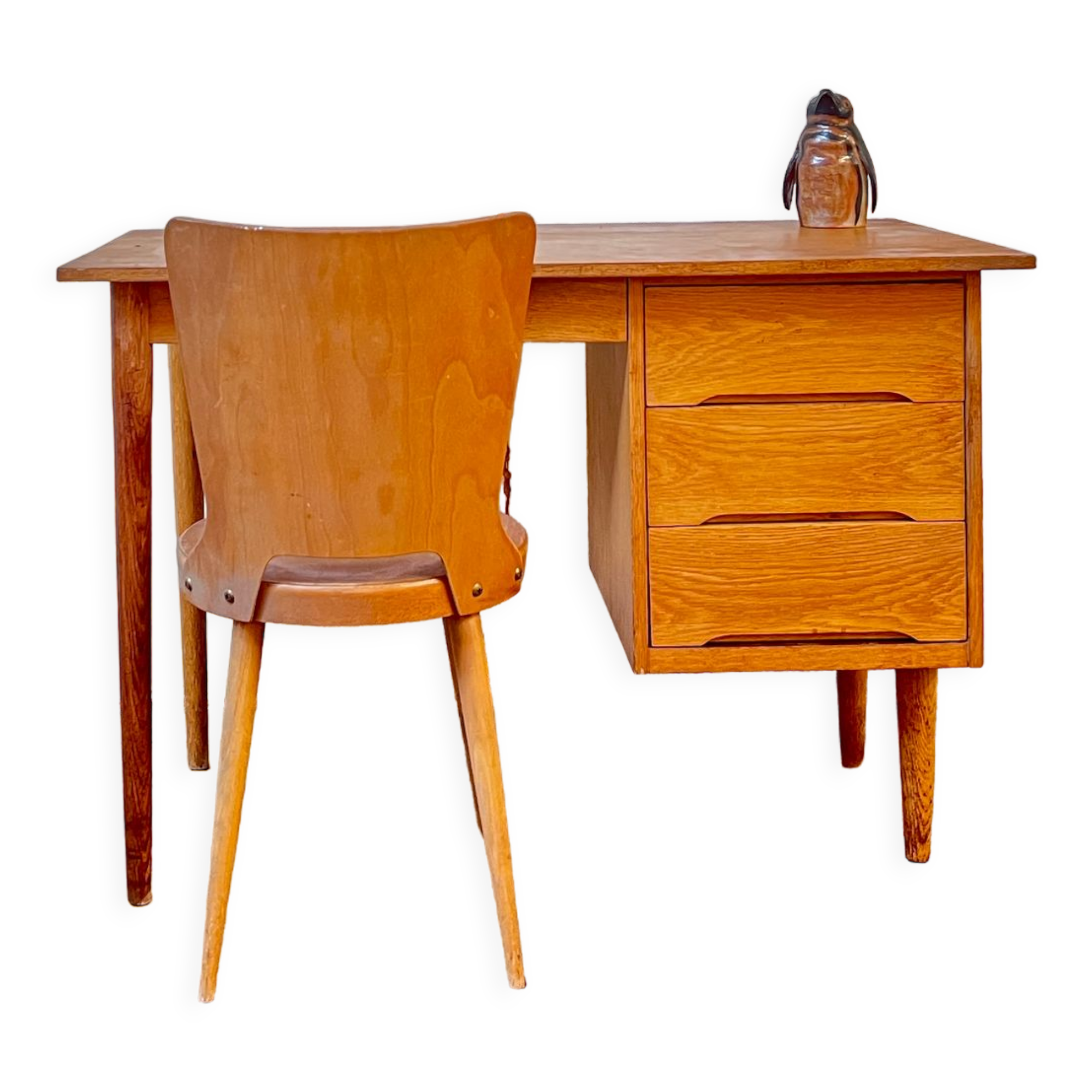 Scandinavian oak desk 1950 1960