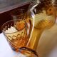Carafe + 5 glasses, amber glass