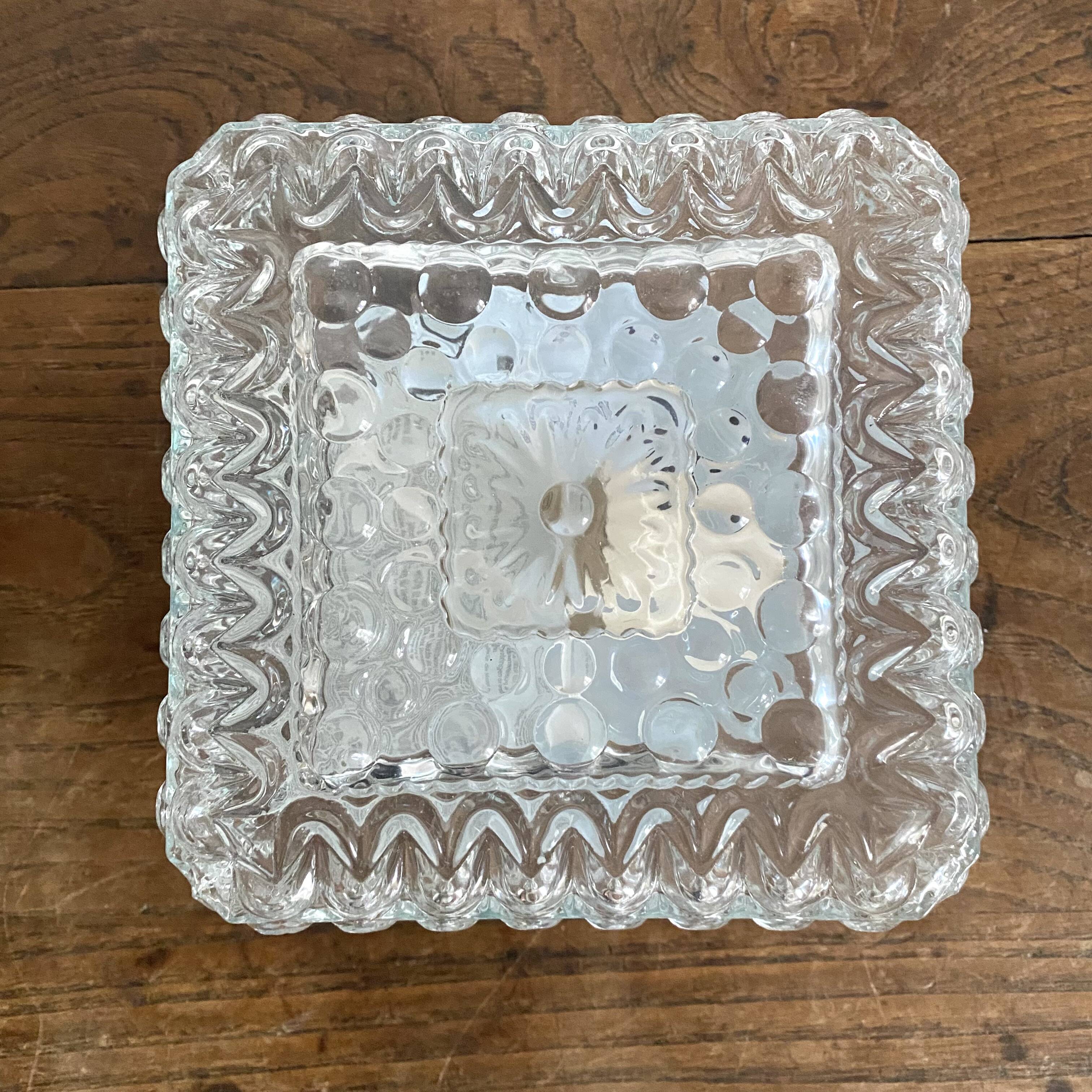 New Vintage Square Molded Glass Ceiling Light