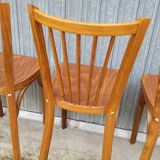 Série de 5 chaises bistrot Baumann signées anciennes