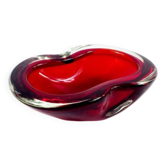 Large Sommerso Murano Glass Bowl or Vide Poche attributed to Flavio Poli, Italy, 1960s/1970s