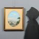 Modern painting landscape with figures, tempera on cardboard, '900