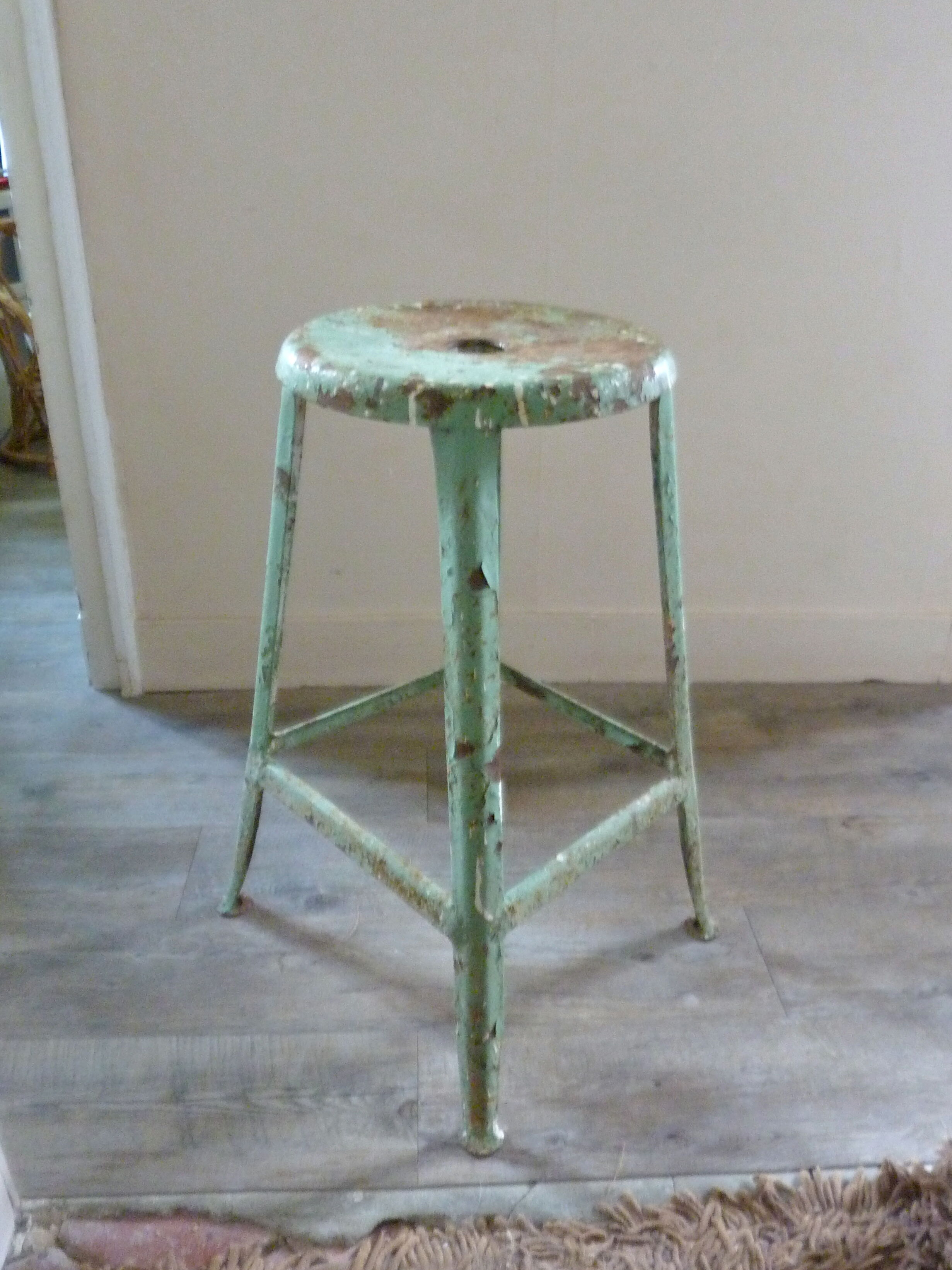 Workshop metal stool green Nicolle