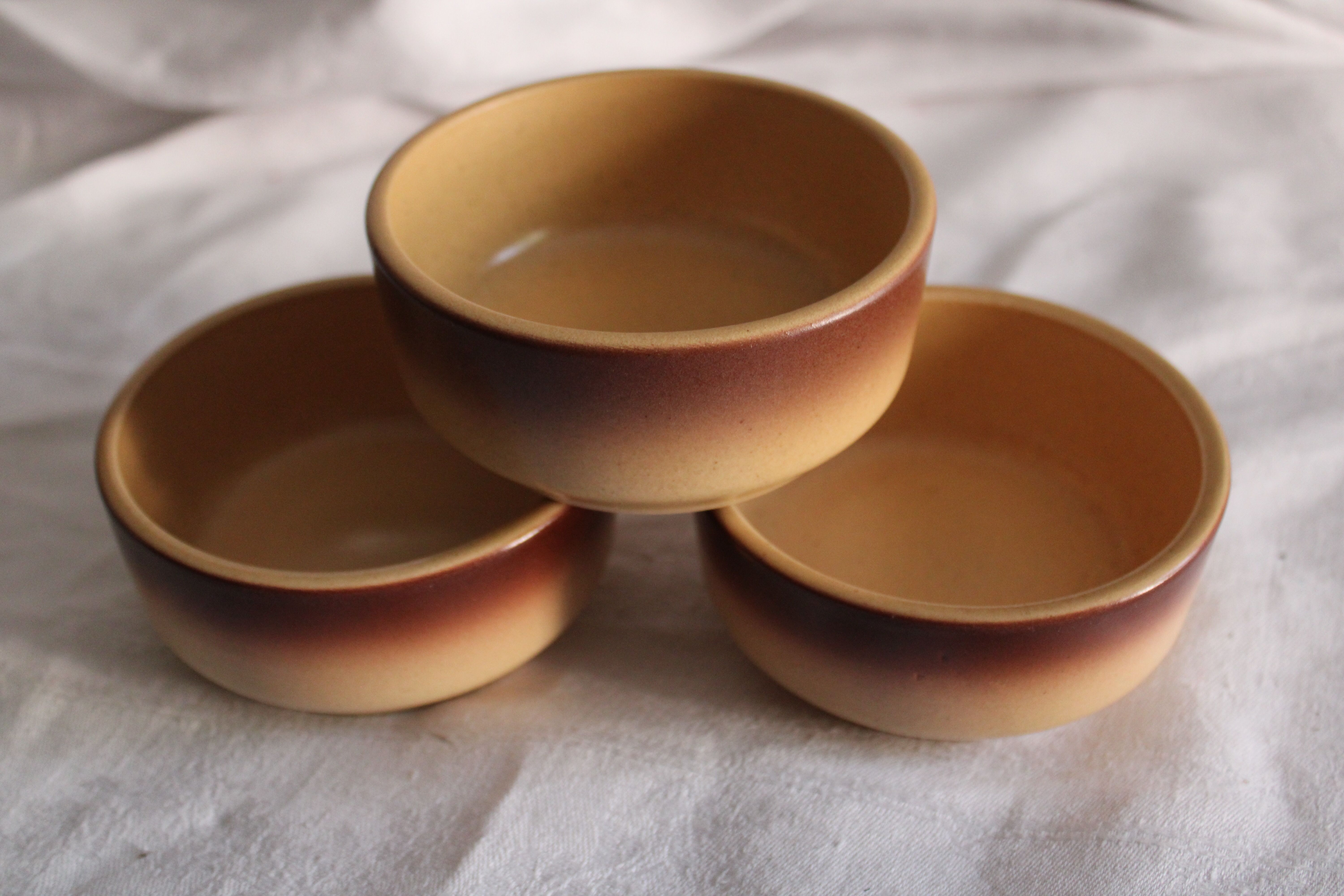 Set of earthenware ramekins from St Amand France