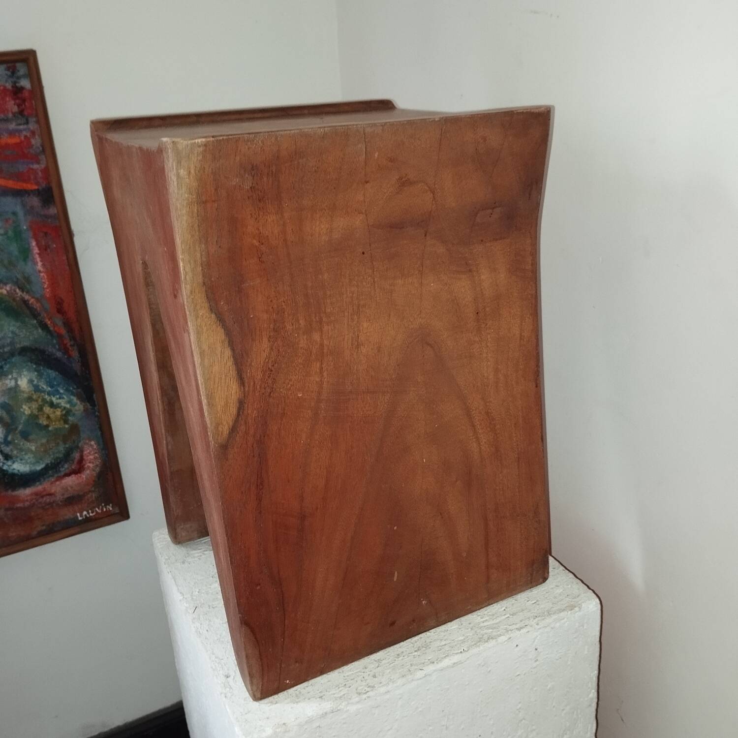 Brutalist monoxyl wooden stool