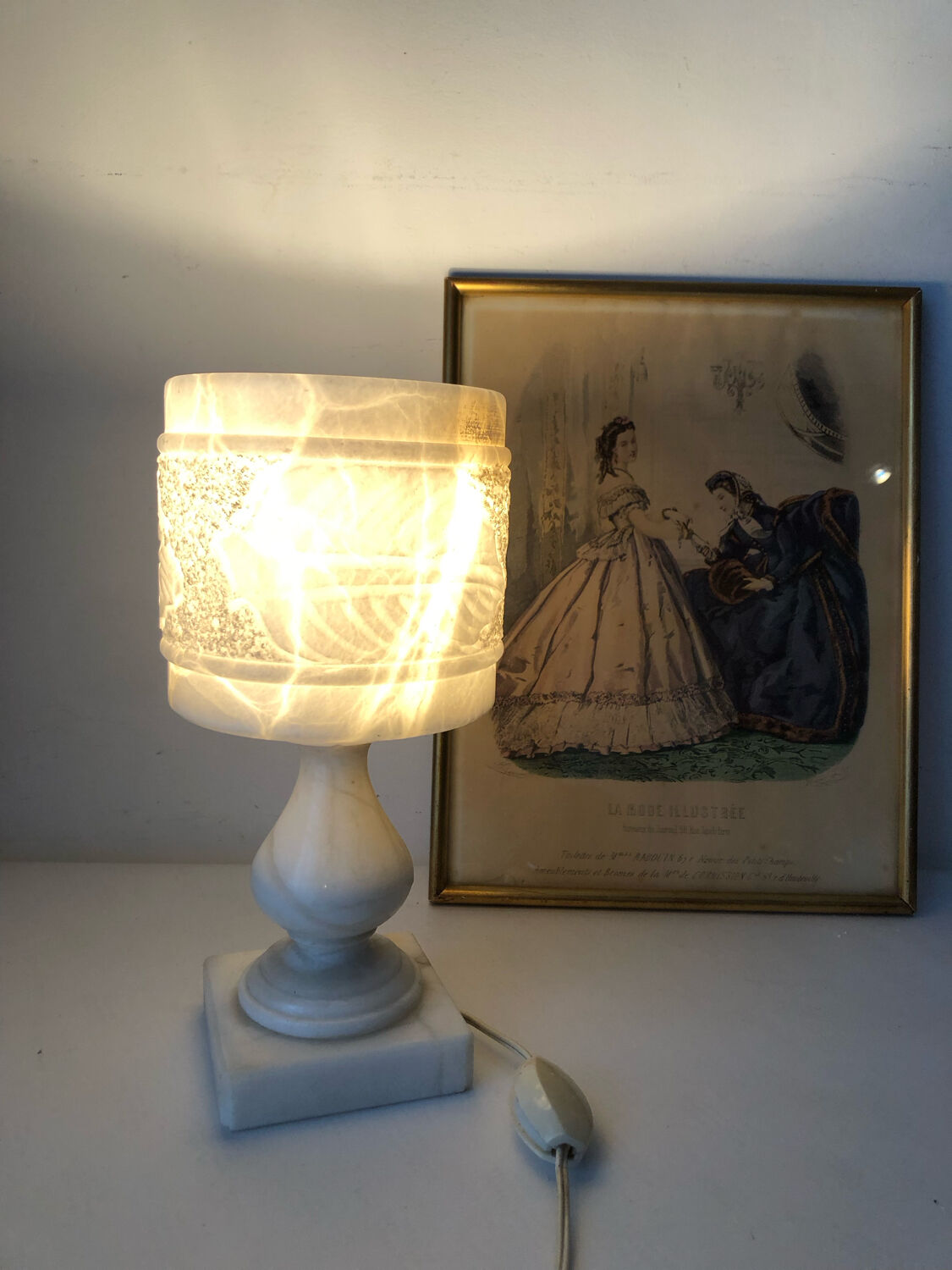 Alabaster bedside lamp