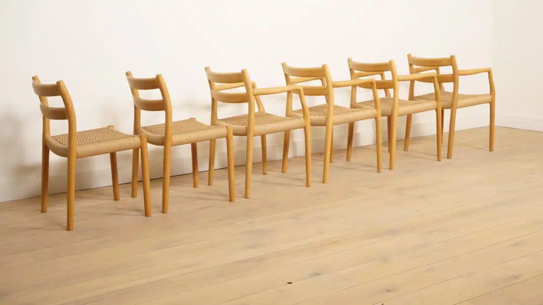 6 x dining chairs | Niels Otto Møller | Model 84 & 67 | Oak | Restored