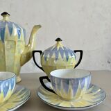 Art Deco coffee set in fine pearlescent porcelain 20s