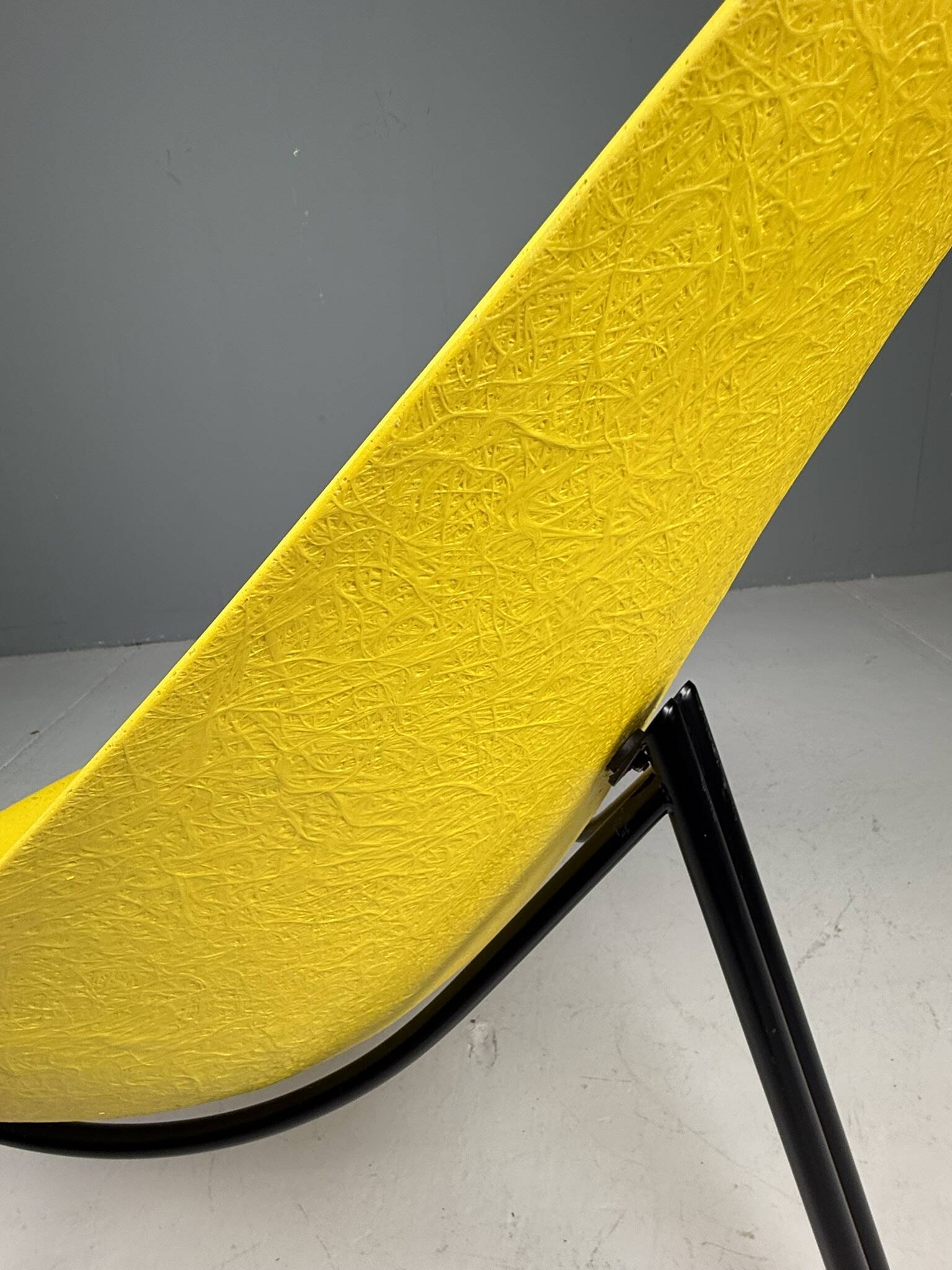 Yellow Tripod Lounge Chair by Ed Merat, France 1956