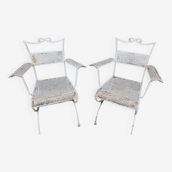 Pair of garden armchairs