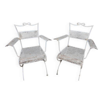 Pair of garden armchairs