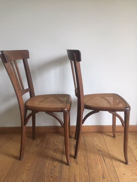 Paire chaises cannées