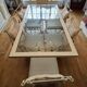 Dining table & 6 white wrought iron chairs Roche Bobois romantic style
