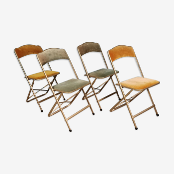 Ensemble de 4 chaises pliantes vintage