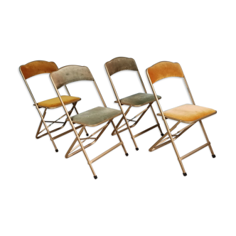 Ensemble de 4 chaises pliantes vintage
