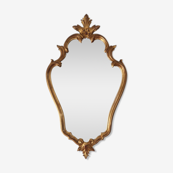 Miroir baroque en bois doré 86x50 cm -années 60