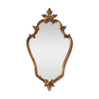 Baroque mirror in gilded wood - 86x50 cm - 60s
