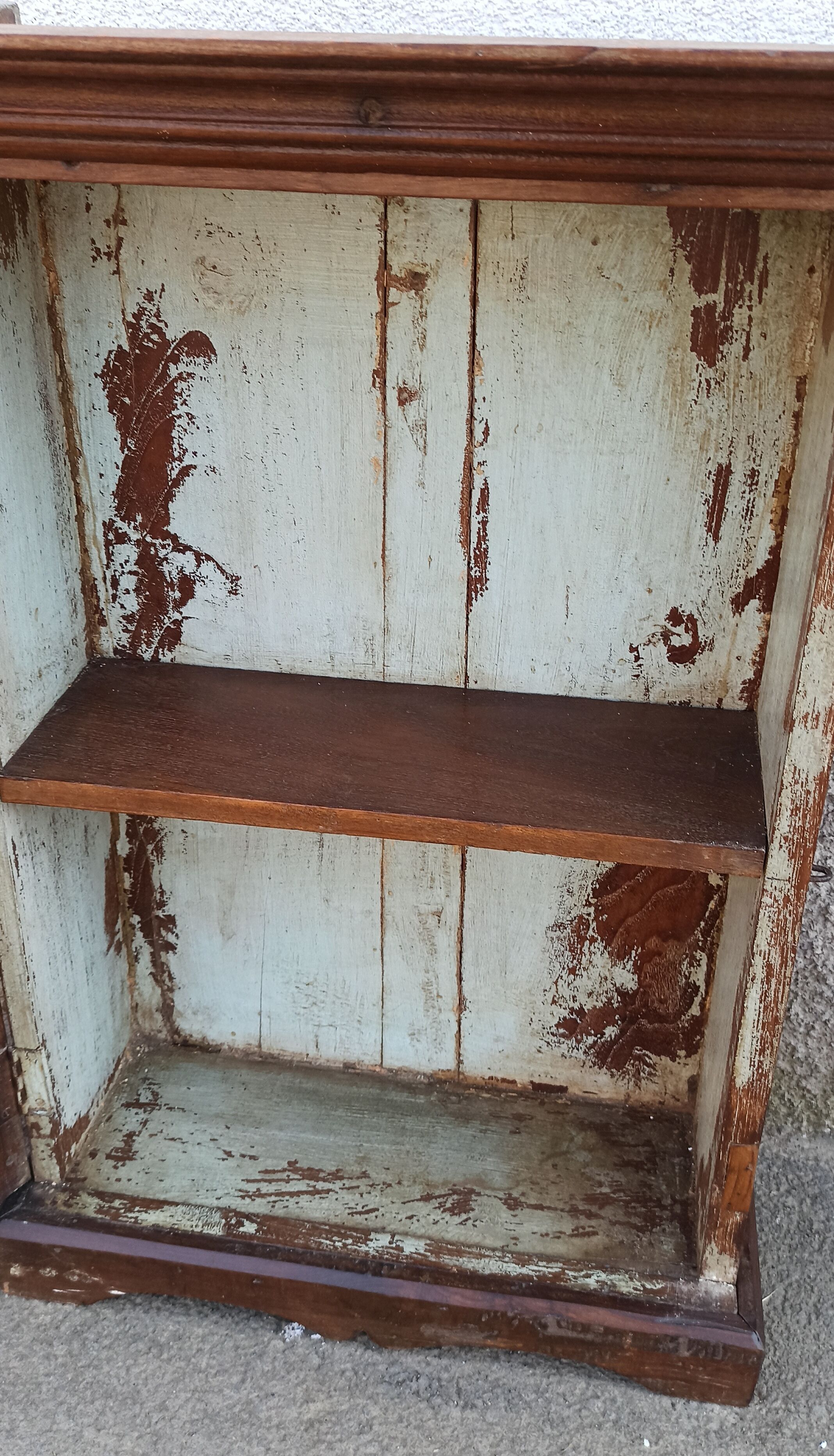 Old wardrobe with glass door