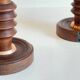 Pair of vintage wooden lamps