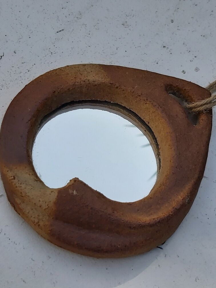 Miroir en grès années 70 12x14cm