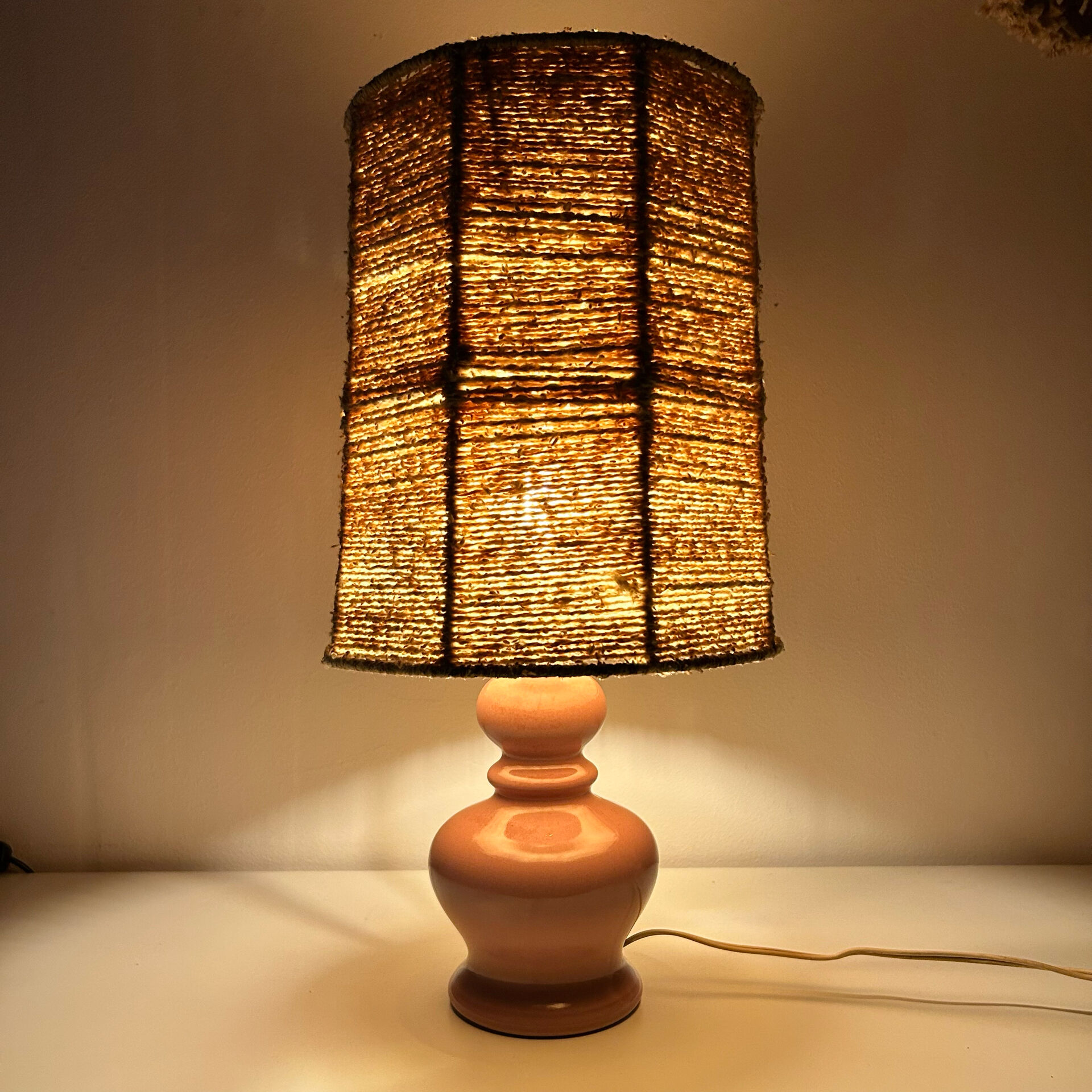 Bohemian lamp in ceramic and wool