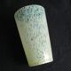 Glass vase or clichy crystal speckled yellow/green