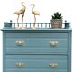 Old grey green high chest of drawers H160