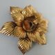 Pair of "flower" sconces in 70s golden metal