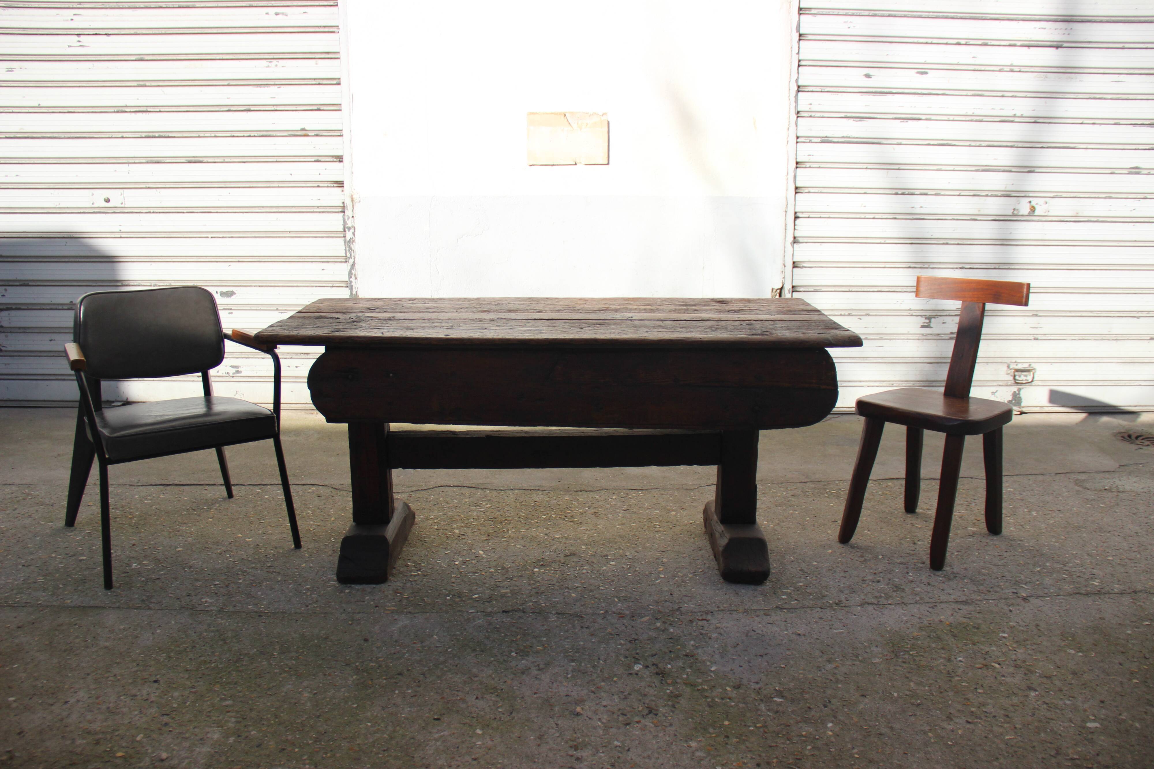 Solid oak desk, eighteenth century, France