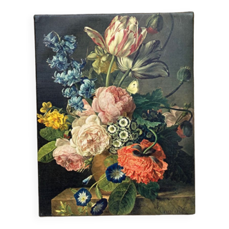 Cadre édition Braun et Cie roses tulipes et pavots
