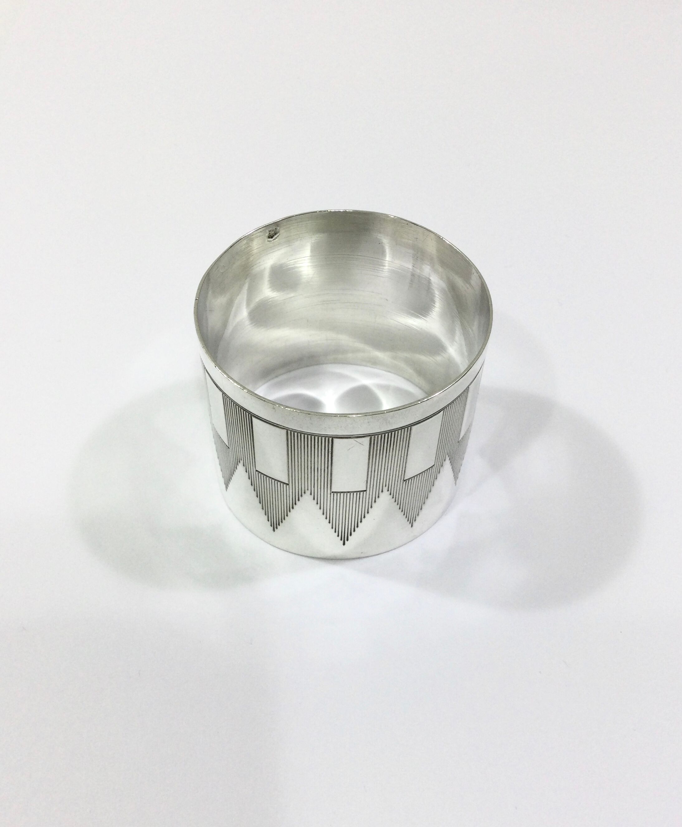 Art Deco silver towel ring