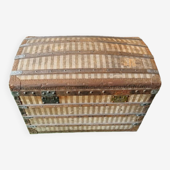 Old striped canvas trunk