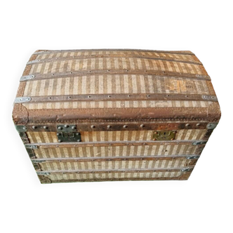 Old striped canvas trunk