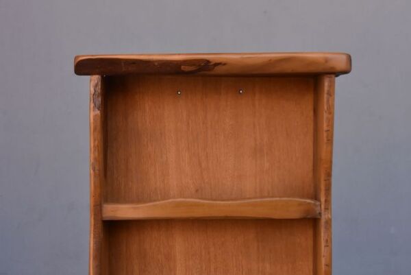 Bibus bibliothèque brutaliste forme libre en olivier époque 60/70