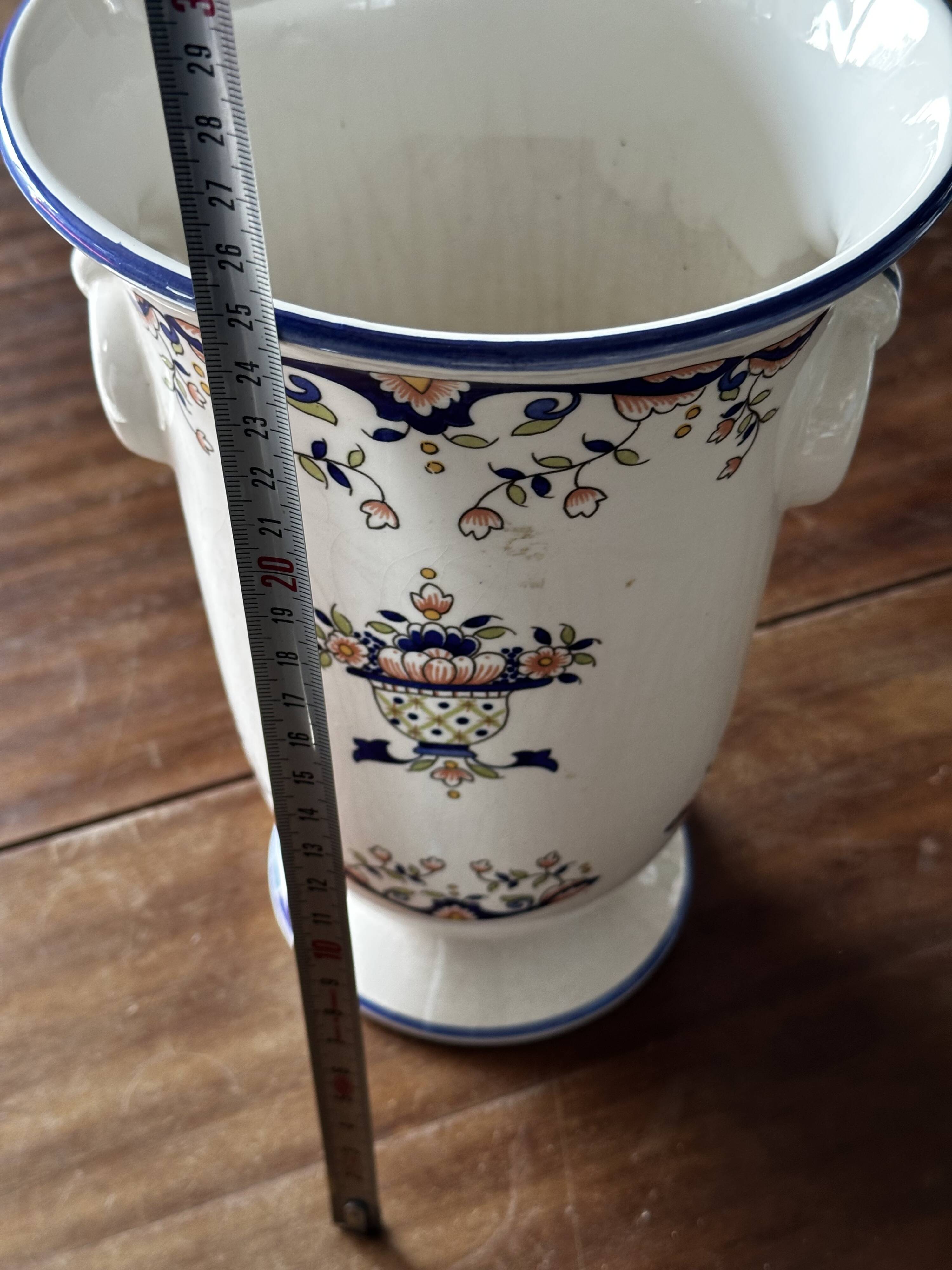 Vase en Céramique Vieux Rouen H 25 cm fin 19 e siècle