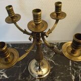 Pair of candlesticks 5 bronze lights