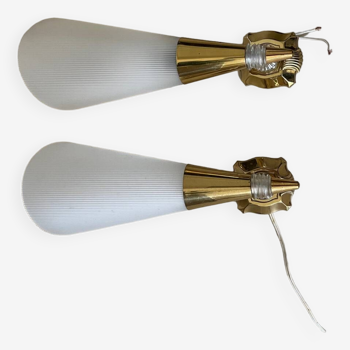 Duo of cone wall lights from the 1950s