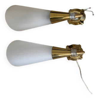 Duo of 50s cone wall lights