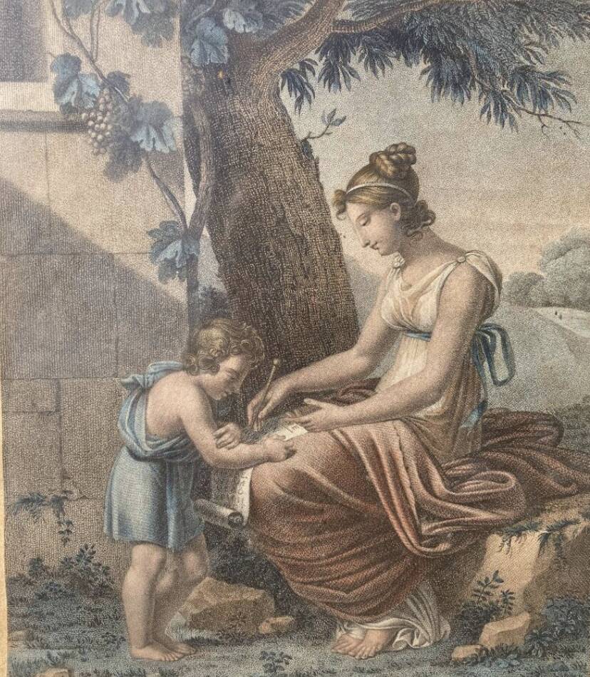 Gravure cadre doré Louis XVI