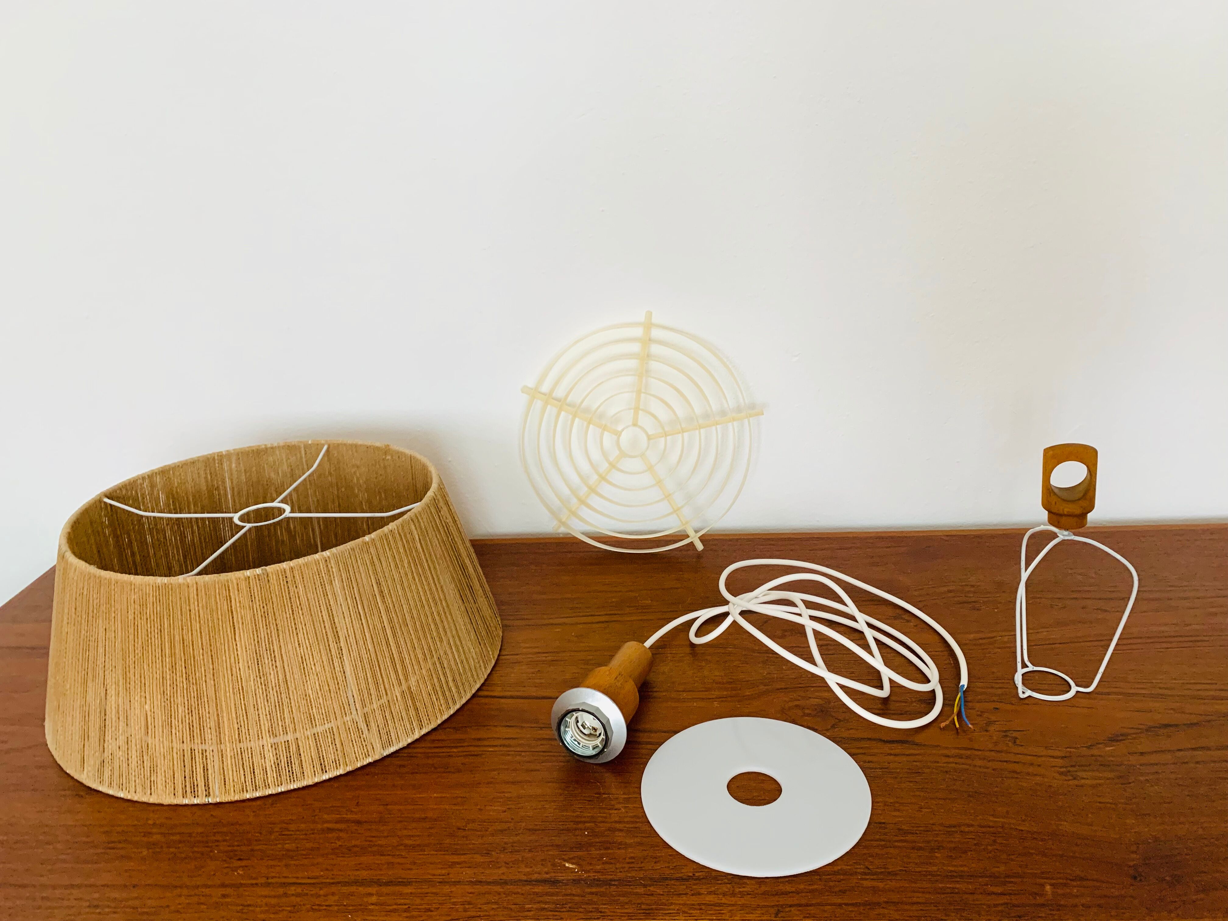 Sisal and Walnut Pendant Lamp by Temde